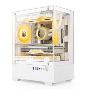 China Micro-ATX ITX PC Gaming Case 1 HDD Bay 1 SSD Drive Bay Both Black White Colors on sale