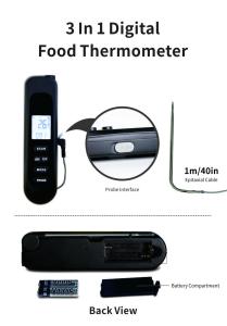Buy cheap Infrared Foldable Instant Read Digital Thermometer With Extended Wired Probe product