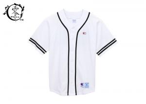 China Embroider Champion Logo Jersey Sportswear T Shirt Baseball Team White Color Breathable Fabric Tees on sale