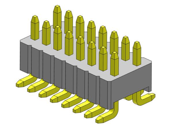 Quality SMT Type Double Row Pin Header 1.27*2.54mm 2*2PIN To 2*50PIN SQ0.46mm for sale