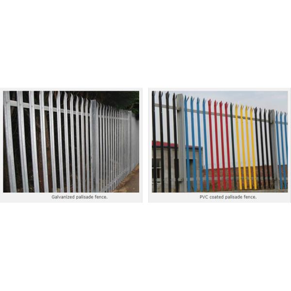 Height 1500mm D Section Palisade Fencing Pales PVC Coated