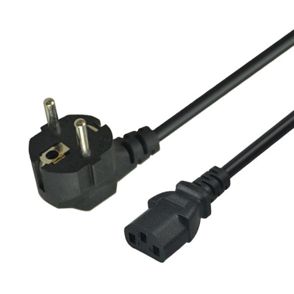 Quality Durable 2pin Plug Black EU Power Cord 1m 1.5m For Laptop Computer Monitor for sale
