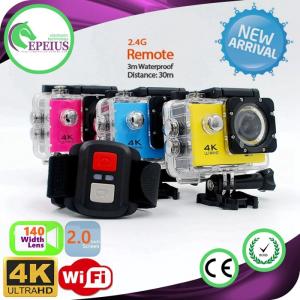 Buy cheap H6r Real 4k Wifi Remote Control Action Camera With A + 4 ° 140 Glassy Lens product