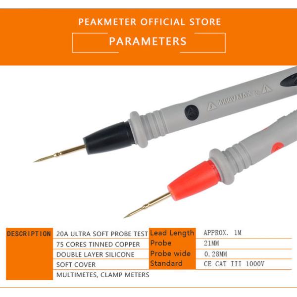 10A Max Gold-Plate Wire Pen Cable Test Probes For Digital Multimeter