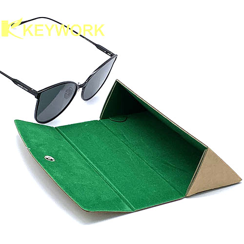 Ultra Light Triangle Cardboard Optical Glasses Case Double Sided Buckle Carton