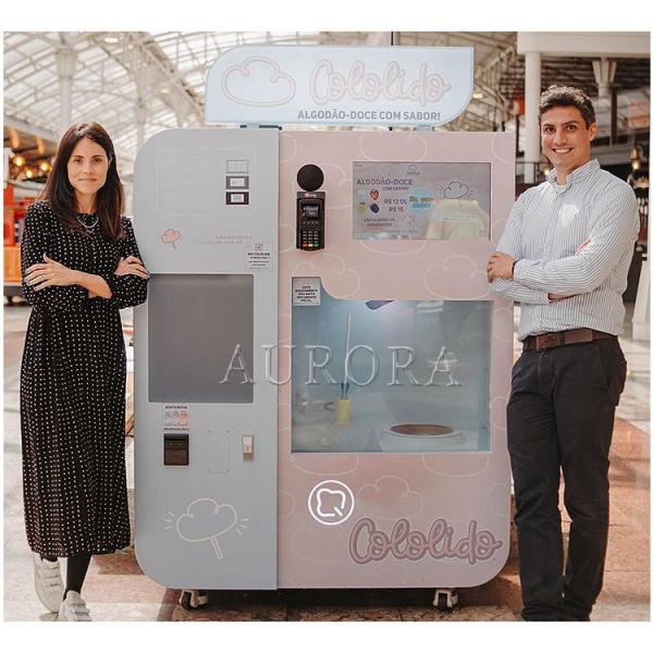 Quality Cotton Candy Vending Machine Fully Automatic Vending Making Machine With Coin for sale