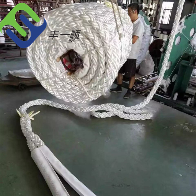 8 Strand Braided 56mm*220m Floating Polypropylene Rope for Ship Mooring Barging