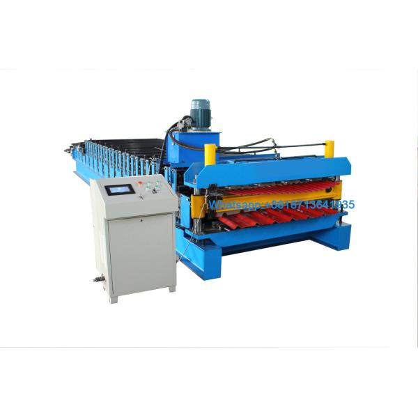 Full Auto Sheet Metal Double Layer Roll Forming Machine 15 - 18m/Min Hydraulic