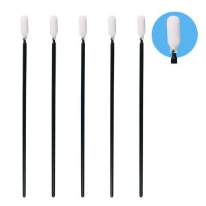 Lint Free Cleanroom Open Cell Sponge Q Tips Long Black Handle 6.5