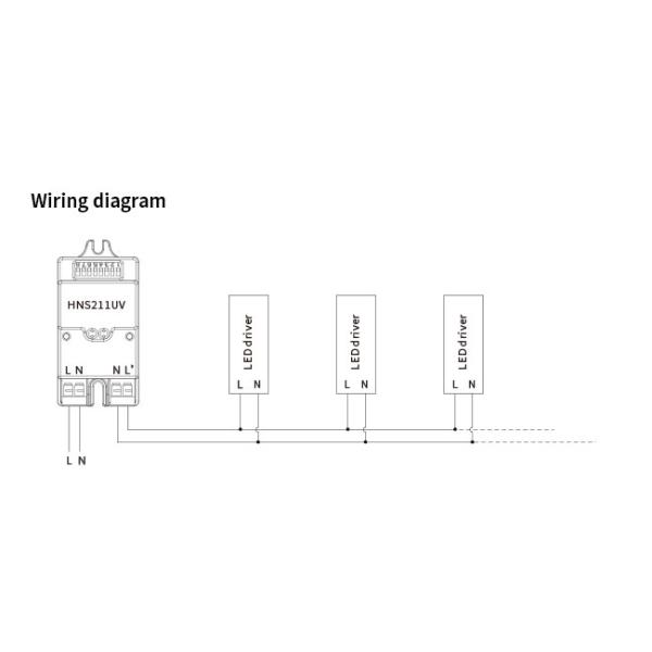 220-240V Microwave AC Motion Sensor Switch IP20 HNS211UV For Uv Lamp
