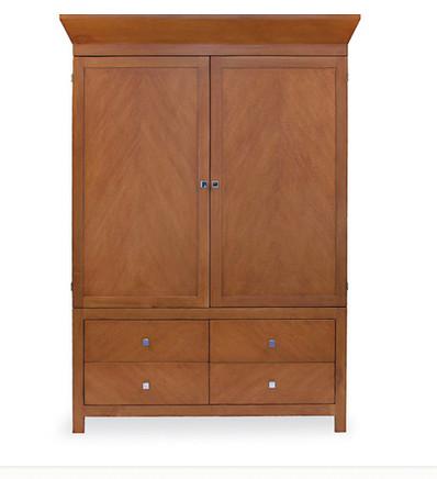 Quality Side Mounted Stand Alone Closet , King / Queen Dark Brown Wardrobe For 5 Star Hotel for sale