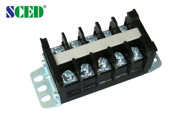 600V High Current Terminal Block 14.00mm 40A , Brass Screw Clamp Terminal