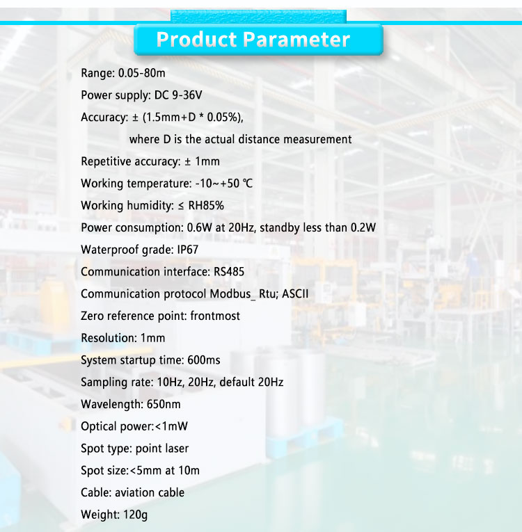 RS485 Output Industrial Control Laser Distance Measurement Sensor Lidar for Garbage Can Overflow Monitoring