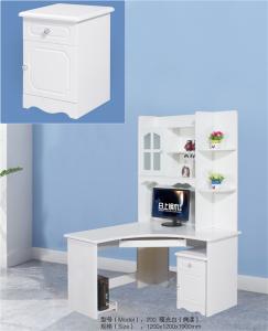 Matte White Painted MDF Computer Desk , Home Computer Desk With Storage