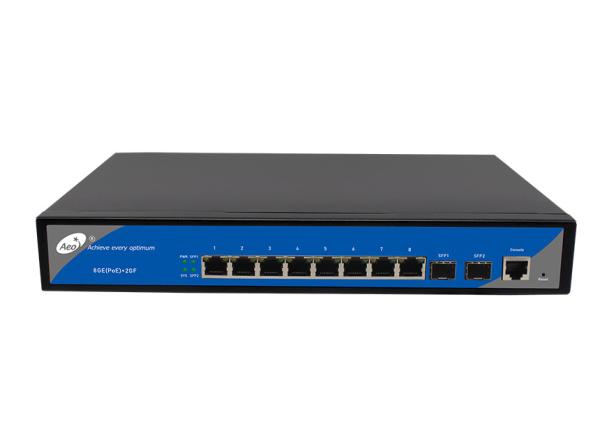 Quality IP30 8 Port Managed Gigabit Switch 8 POE Port 2 SFP Slots for sale