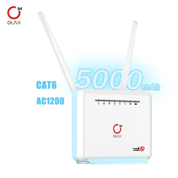 Quality Olax Dual Band 2.4G And 5GHz 4G Cat6 CPE Router MC80 With 5000Mah Battery For 8 To 10 Hours Use Time for sale