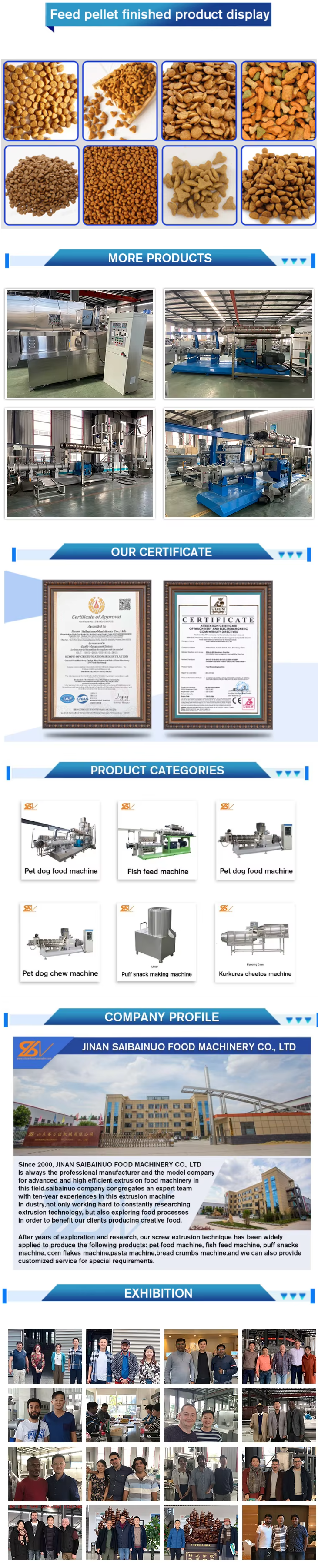 Automatic Fish Feed Pellet Processing Machinery In Saibainuo Factory
