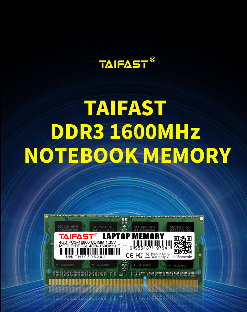 Notebook 4GB DDR3 Memory Ram 1.35V 1600mhz 240pin So Dimm Ram