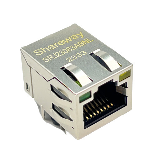 Industrial IoT Systems PoE RJ45 Connector Suitable for High Temperatures 350 micro H Inductance and 1 1 Turns Ratio