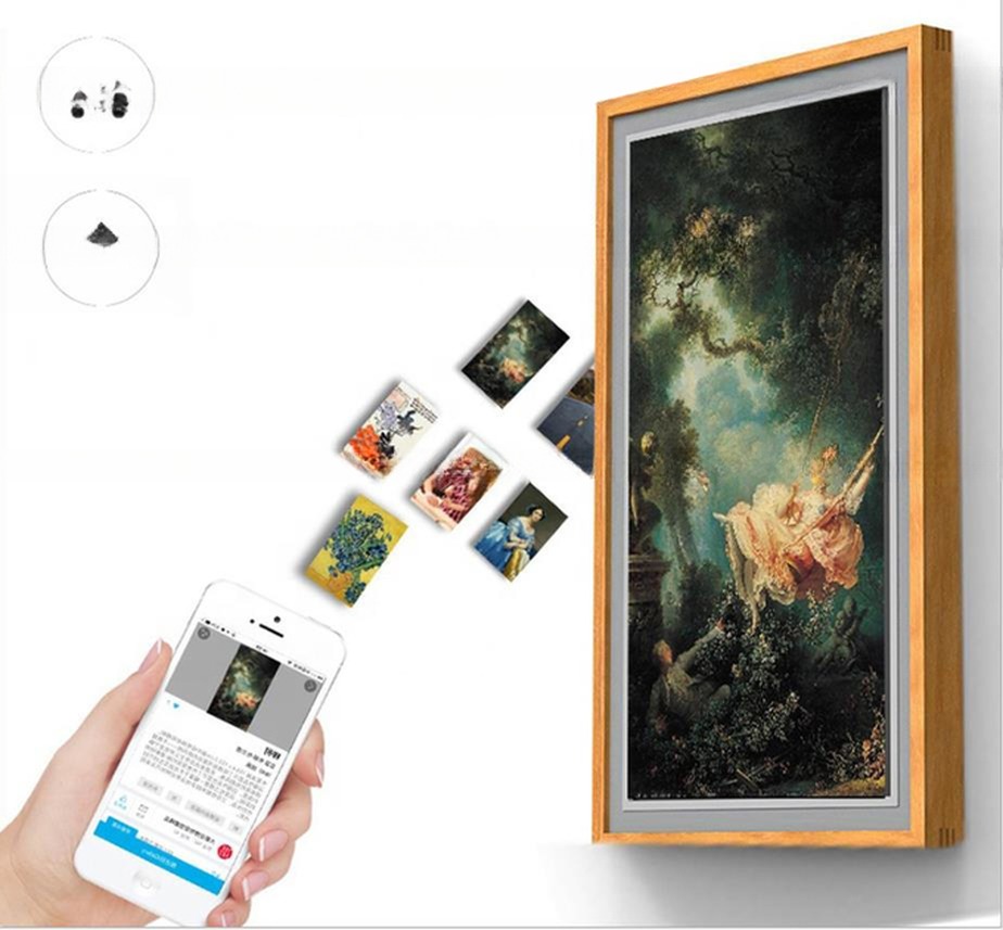 UHD 55" inch Wood digital photo frame LCD LED Advertising signage display WIFI Android monitor with wooden frame