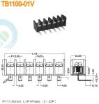 Pitch 13.00mm 300V 30A 2-22P Barrier Terminal Block 10-18AWG Power Terminal