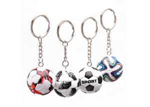 Mini 3D Cartoon Pvc Rubber Keychain , Football Shape Soft Pvc Custom Keyrings