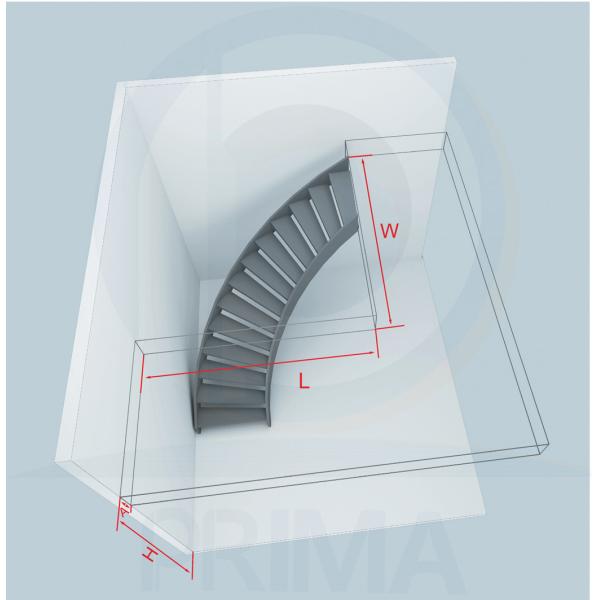 Interior Wrought Iron Curved Wooden Staircase , Floating Wood Stairs Customize Size