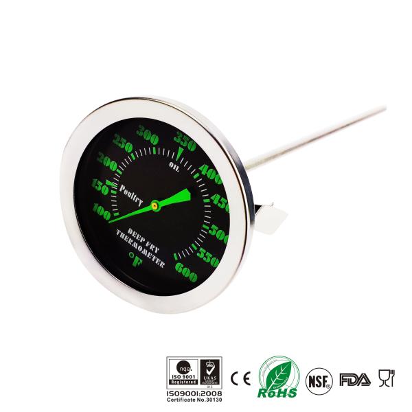 Quality 100℉ - 500℉ Candy Deep Fry Thermometer Professionally Calibrated With Gleamy Dial Face for sale