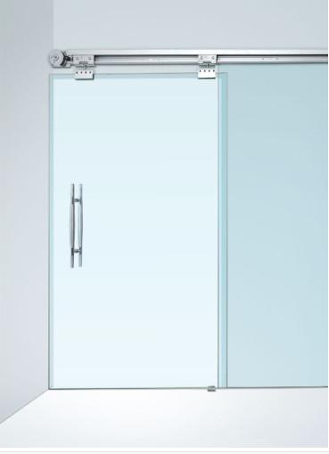 Quality lightweight double sliding frameless glass Semi Automatic Door with 32-bit microprocessor for sale
