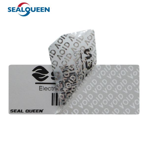 High Residue Self Adhesive Void Open Warranty Security Label For Packing