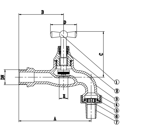 ISO228 Thread Sand Cast Brass Hose Bibcock