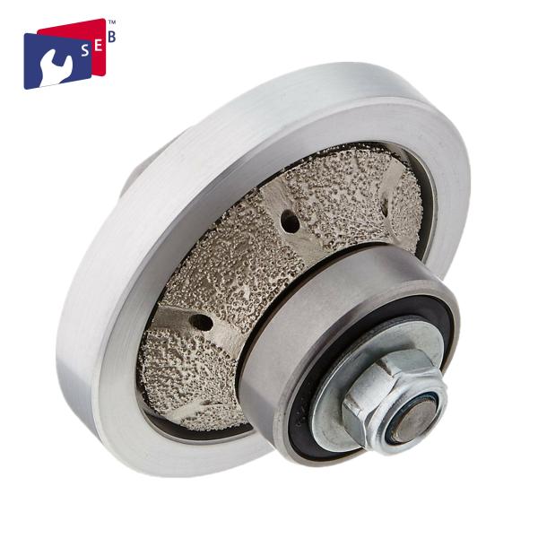 Quality 3 / 8 Inch Vaccum Brazed Diamond Radius Router Bit With Metal Guide for sale