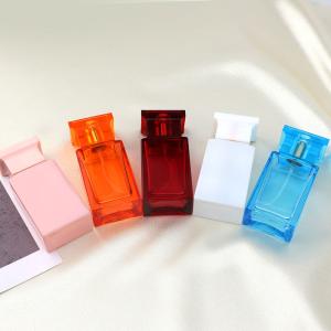China Manufacturers Wholesale Perfume Bottles, Square Transparent High White Glass Bottles, Cosmetics Packaging on sale