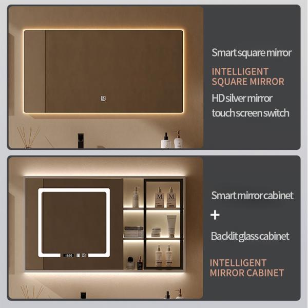 SONSILL Rectangle Slate Bathroom Vanity With LED Mirror Light