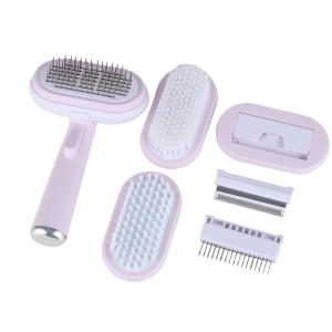 Hair  Dematting Pin Comb  Pet Grooming Kit Self Cleaning Slicker Brush Shedding Tool