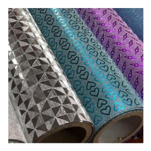 Moisture Proof Sparkly Cross Line Pattern Bopp Metallized Glitter Film in Soft Finish