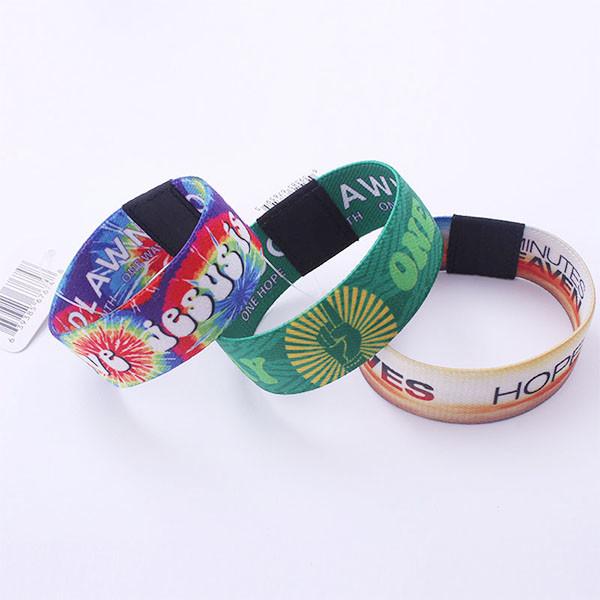 Quality Multi - Color Soft Elastic Woven Fabric Rfid Chip Wristband Bracelet Read And Write For Party Access Control Event for sale