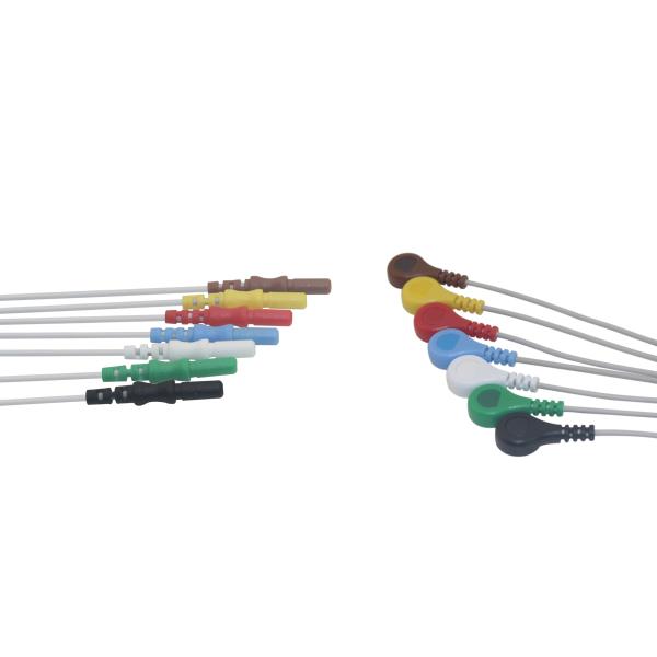 7 Lead Snap TPU Jacket AHA 1m Holter Recorder ECG Cable