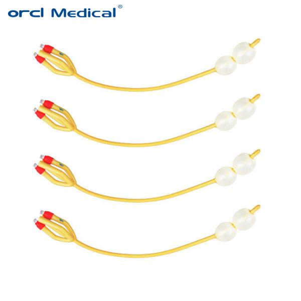 Quality Medical Disposable Double Balloon 4 way Latex Foley Catheter for Smooth Introducing for sale