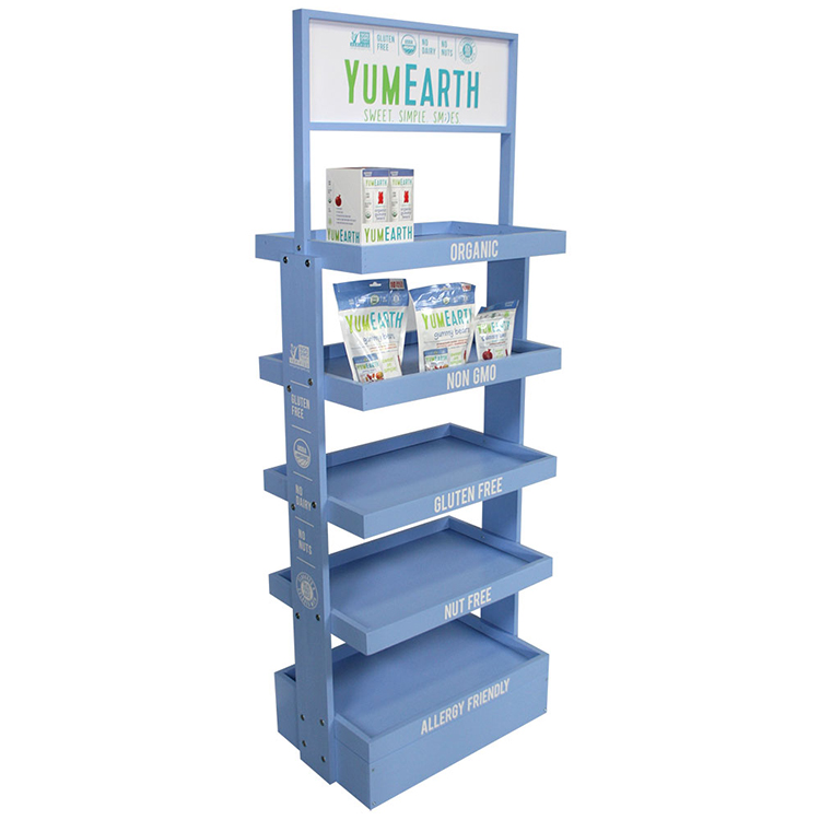 Customized Cleansing Water Display Shelf Wooden Display Rack for Maternal and Infant Store