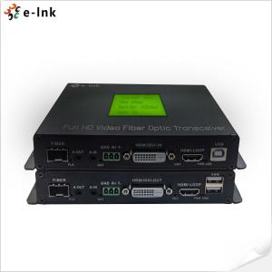 Buy cheap Cloud managed Multi-function DVI Fiber Converter 1Ch 1080P DVI + USB KVM + 1Ch RS232 + 1Ch Bidi Stereo Audio + GPIO product