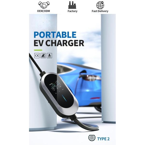 Max 32A Current Adjustment Type 2 EV Fast Charger ,OEM AC Portable Electric Vehicle Charger