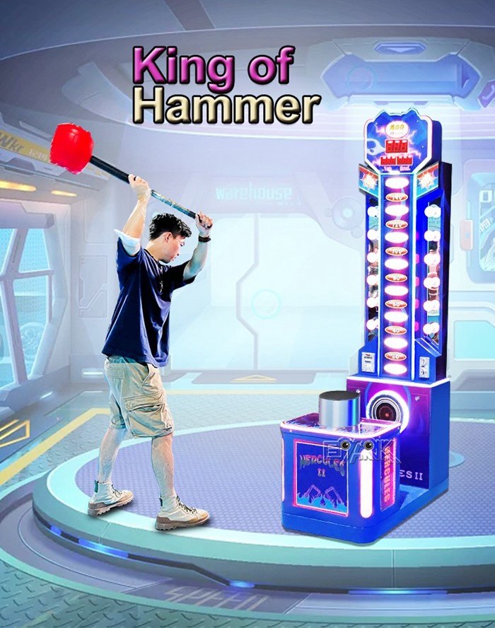 Adult Boxing Punch Game Machine Coin Operated Arcade Game King Of Hammer
