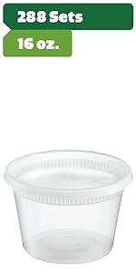 Plastic Deli Containers With Lids, Slime, Soup, Meal Prep Containers Stackable Leakproof Microwave Dish