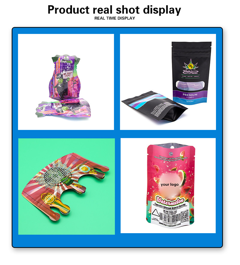 Cookies Custom Mylar Bag Ziplock 3.5 Resealable Zipper Smell Proof Child Exit Mylar Bags Special Shaped Bag