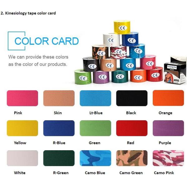 2"x5yards self-adhesive camo colored elastic cohesive bandage, breathable waterproof camouflage home care products kines