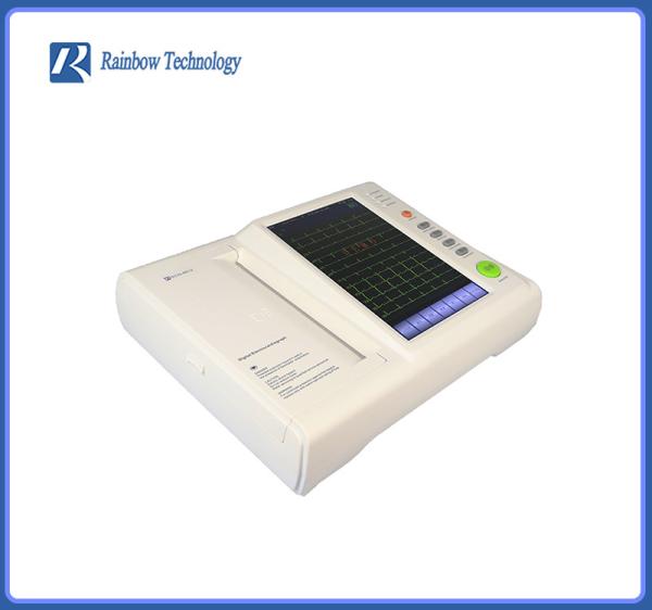 Quality Portable Medical ECG Machine 12 Channel ECG Waveforms 7'' Color Touch Screen for sale