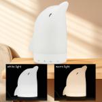 Portable LED Night Light 100V - 240V Dolphin Table Lamp White With Music
