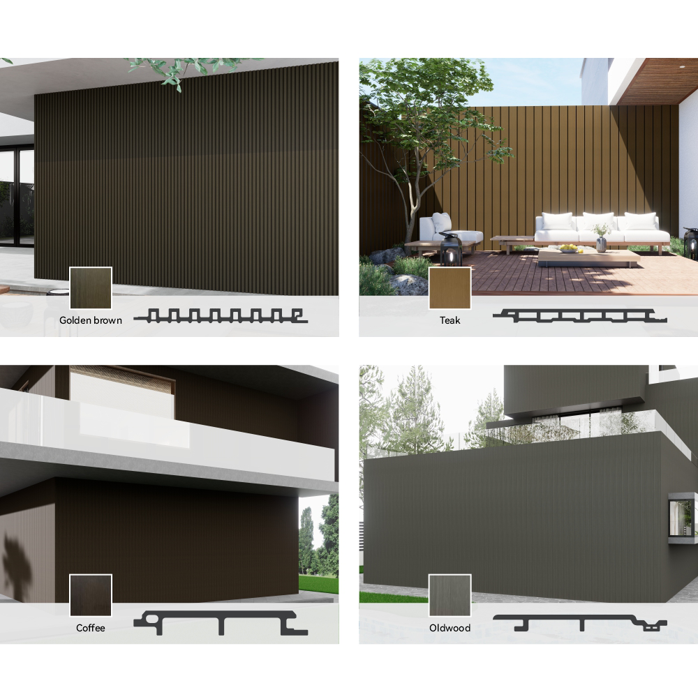 Easy Installation ASA WPC Sunlight Resistant Seaside Outdoor 3D Wall Cladding As Exterior Wall and House Eaves Panels