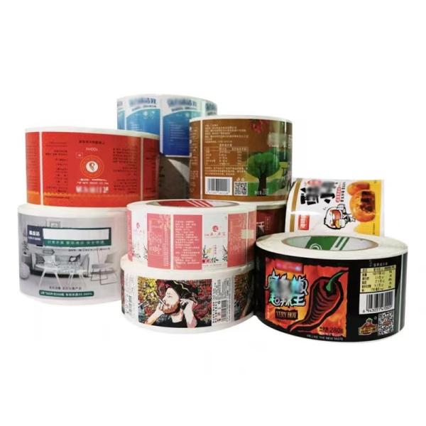 Quality Waterproof Custom Printed Sticker , Self Adhesive Vinyl Roll Bottle Packaging Label for sale